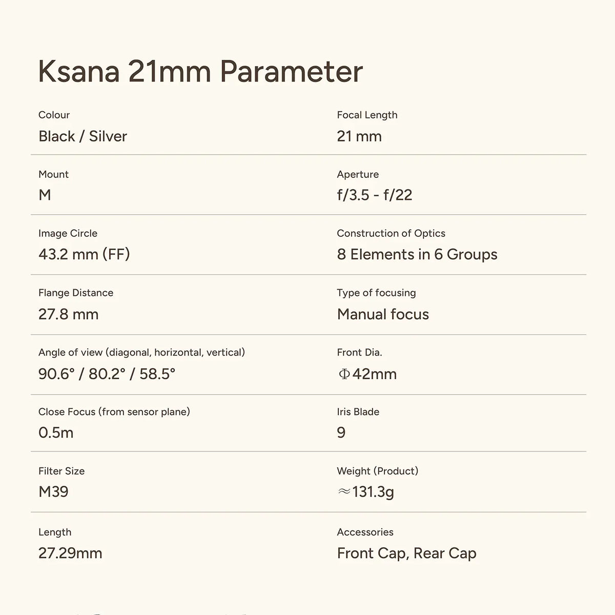 Ksana 21mm f3.5 Full-Frame for M-Mount Cameras Thypoch