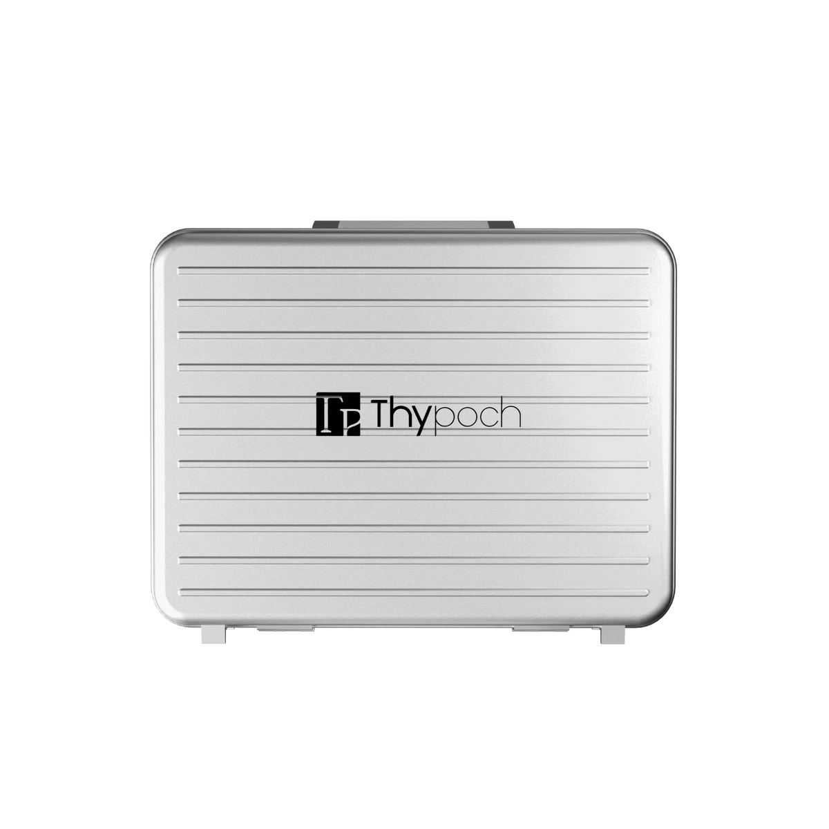 Simera-C Lenses Hard Case in silver with foam insert and folding handle.