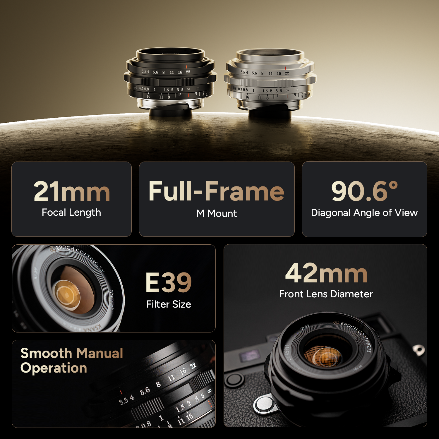 Ksana 21mm f3.5 Full-Frame for M-Mount Cameras