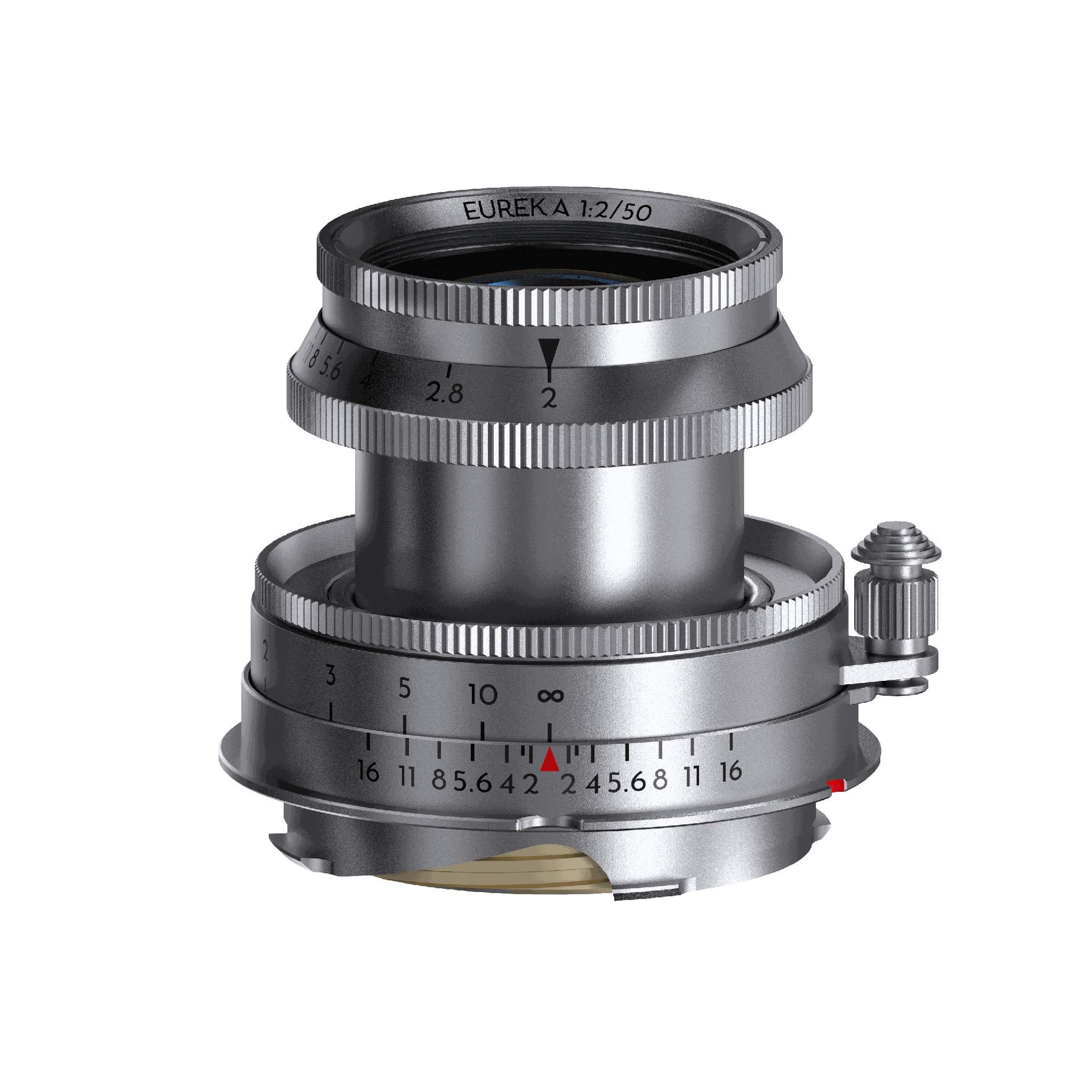 美品Thypoch Eureka 50mm f2 シルバー アルミ 単焦点レンズ Thypoch Eureka 50mm F2.0 Camera Lens 12-blade aperture diaphragm