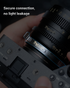 Thypoch M Lens Mount Adapter with secure connection and no light leakage for Leica M lenses on Canon RF and other mounts, durable aerospace-grade aluminum design for multi-system and cine camera use.