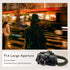 Simera 28mm f/1.4 manual lens compatible with Fujifilm X, Canon RF, Sony E, Nikon Z, and Leica M mounts offers large aperture and smooth bokeh for low-light photography.