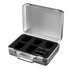 Simera-C Lenses Hard Case in silver with foam insert and five lens cutouts.
