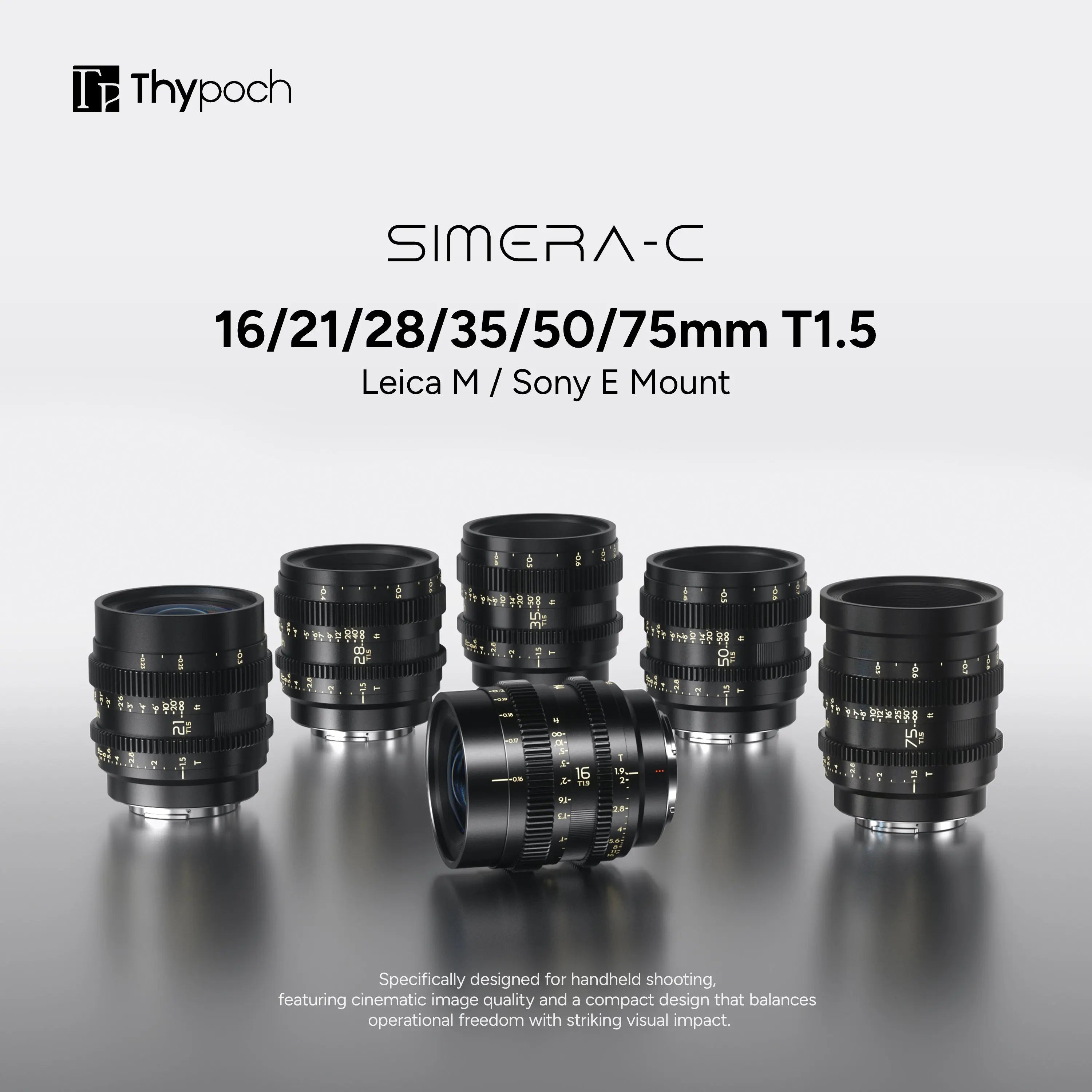 Simera-C | 21/28/35/50/75mm T1.5 E/M Mount Cine Lens Kit – Thypoch