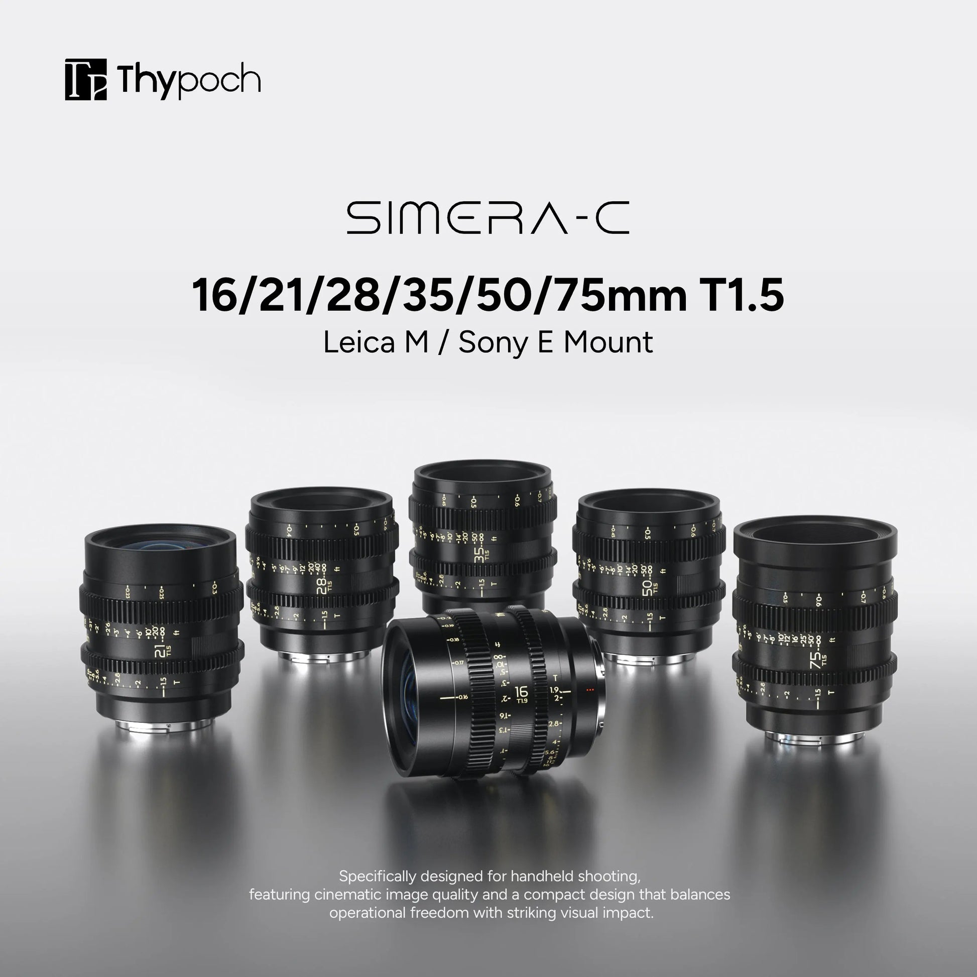 Simera-C | 21/28/35/50/75mm T1.5 M/E Mount Manual Cine Lens Thypoch