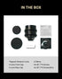 Simera-C manual cine camera lens with Leica M mount, lens caps, screws, and screwdriver kit for Sony E-mount and full-frame cameras