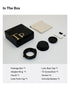 Thypoch M Lens Mount Adapter kit with adapter ring, lens caps, screwdriver, screws, anti-slip modules, and package box for Leica M lenses on Canon RF and other mounts.